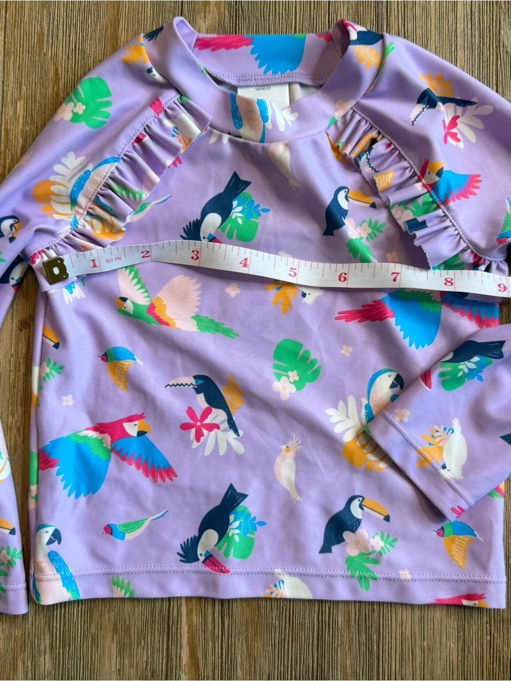 Tucker and Tate Kids Long Sleeve Purple Tropical Rash Swim *see notes for size*
